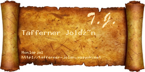 Tafferner Jolán névjegykártya