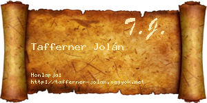 Tafferner Jolán névjegykártya